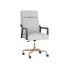 Sunpan Collin Office Chair In Brown And Saloon Light Grey Leather - Angled