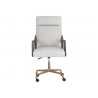 Sunpan Collin Office Chair In Brown And Saloon Light Grey Leather - Front