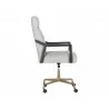 Sunpan Collin Office Chair In Brown And Saloon Light Grey Leather - Side - Sunpan Collin Office Chair In Brown And Saloon Light Grey Leather - Side