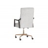 Sunpan Collin Office Chair In Brown And Saloon Light Grey Leather - Back Angle