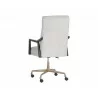 Sunpan Collin Office Chair In Brown And Saloon Light Grey Leather - Back Angle - Sunpan Collin Office Chair In Brown And Saloon Light Grey Leather - Back Angle
