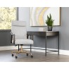 Sunpan Collin Office Chair In Brown And Saloon Light Grey Leather - Lifestyle