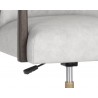 Sunpan Collin Office Chair In Brown And Saloon Light Grey Leather - Seat Close-up