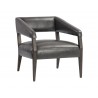 Sunpan Carlyle Lounge Chair in Brentwood Charcoal Leather - Angled View