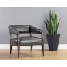 Sunpan Carlyle Lounge Chair in Brentwood Charcoal Leather - Lifestyle