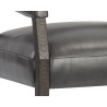 Sunpan Carlyle Lounge Chair in Brentwood Charcoal Leather - Seat Close-up