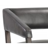 Sunpan Carlyle Lounge Chair in Brentwood Charcoal Leather - Seat Back