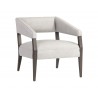 Sunpan Carlyle Lounge Chair in Saloon Light Grey Leather - Angled View