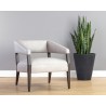 Sunpan Carlyle Lounge Chair in Saloon Light Grey Leather - Lifestyle 2