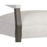 Sunpan Carlyle Lounge Chair in Saloon Light Grey Leather - Seat Close-up