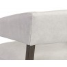 Sunpan Carlyle Lounge Chair in Saloon Light Grey Leather - Seat Back View Close-up
