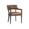 Sunpan Brylea Dining Armchair - Brown - Shalimar Tobacco Leather - Angled