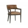 Sunpan Brylea Dining Armchair - Brown - Shalimar Tobacco Leather - Angled - Sunpan Brylea Dining Armchair - Brown - Shalimar Tobacco Leather - Angled