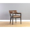 Sunpan Brylea Dining Armchair - Brown - Shalimar Tobacco Leather - Angled