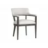 Sunpan Brylea Dining Armchair - Brown - Saloon Light Grey Leather - Angled - Sunpan Brylea Dining Armchair - Brown - Saloon Light Grey Leather - Angled