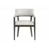 Sunpan Brylea Dining Armchair - Brown - Saloon Light Grey Leather - Front - Sunpan Brylea Dining Armchair - Brown - Saloon Light Grey Leather - Front