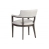 Sunpan Brylea Dining Armchair - Brown - Saloon Light Grey Leather - Back Angle