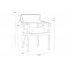 Sunpan Brylea Dining Armchair - Brown - Saloon Light Grey Leather - Dimensions