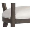 Sunpan Brylea Dining Armchair - Brown - Saloon Light Grey Leather - Seat Close-up