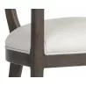 Sunpan Brylea Dining Armchair - Brown - Saloon Light Grey Leather - Seat Close-up - Sunpan Brylea Dining Armchair - Brown - Saloon Light Grey Leather - Seat Close-up