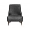 Sunpan Elias Lounge Chair - Marseille Black Leather - Front View
