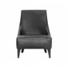Sunpan Elias Lounge Chair - Marseille Black Leather - Front View - Sunpan Elias Lounge Chair - Marseille Black Leather - Front View