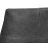 Sunpan Elias Lounge Chair - Marseille Black Leather - Seat Back Close-Up