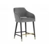 Sunpan Adelaide Counter Stool - Alisa Dark Grey - Front Angled View - Sunpan Adelaide Counter Stool - Alisa Dark Grey - Front Angled View
