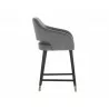 Sunpan Adelaide Counter Stool - Alisa Dark Grey - Side View - Sunpan Adelaide Counter Stool - Alisa Dark Grey - Side View
