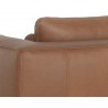 Sunpan Burr Armchair in Behike Saddle Leather - Seat Back View Close-up
