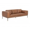Sunpan Burr Sofa in Behike Saddle Leather - Angled