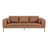 Sunpan Burr Sofa in Behike Saddle Leather - Front