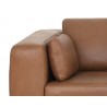 Sunpan Burr Sofa in Behike Saddle Leather - Arm Close-up