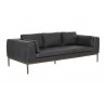 Sunpan Burr Sofa in Serbia Black Leather - Angled