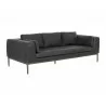Sunpan Burr Sofa in Serbia Black Leather - Angled - Sunpan Burr Sofa in Serbia Black Leather - Angled
