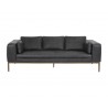 Sunpan Burr Sofa in Serbia Black Leather - Front