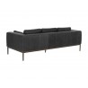 Sunpan Burr Sofa in Serbia Black Leather - Back Angle
