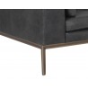 Sunpan Burr Sofa in Serbia Black Leather - Leg Close-up