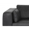 Sunpan Burr Sofa in Serbia Black Leather - Arm Close-up