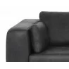 Sunpan Burr Sofa in Serbia Black Leather - Arm Close-up - Sunpan Burr Sofa in Serbia Black Leather - Arm Close-up