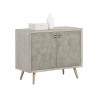 Aniston Sideboard - Small - White Ceruze - Shagreen Leather - Angled View with Decor