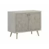 Aniston Sideboard - Small - White Ceruze - Shagreen Leather - Angled View - Aniston Sideboard - Small - White Ceruze - Shagreen Leather - Angled View