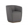 Vain Wheeled Dining Armchair - Zenith Graphite Grey - Angled View