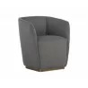 Vain Wheeled Dining Armchair - Zenith Graphite Grey - Angled View - Vain Wheeled Dining Armchair - Zenith Graphite Grey - Angled View