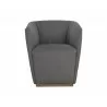 Vain Wheeled Dining Armchair - Zenith Graphite Grey - Front - Vain Wheeled Dining Armchair - Zenith Graphite Grey - Front