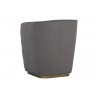 Vain Wheeled Dining Armchair - Zenith Graphite Grey - Back Angle