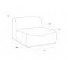 Darren Modular - Armless Chair - Moto Stucco - Dimensions