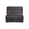 Watson Modular - Armless Chair - Marseille Black Leather - Front View