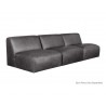 Watson Modular - Armless Chair - Marseille Black Leather - Angled View