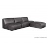 Watson Modular - Armless Chair - Marseille Black Leather - Angled View Complete Set